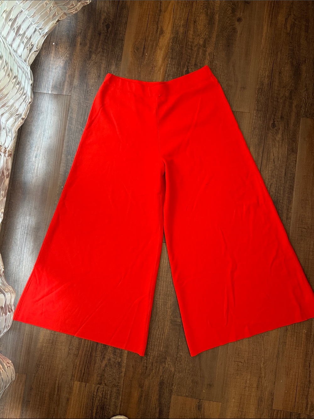 Theory high-waist wide-leg crop pants in a vibrant red